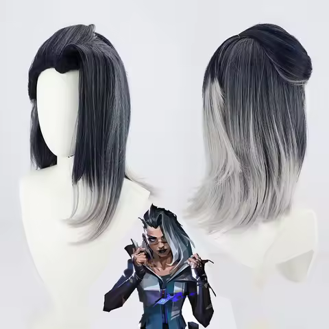 Game VALORANT VIPER Fade Cosplay Wig Fade short gradient Heat Resistant Synthetic Hair Halloween Rol