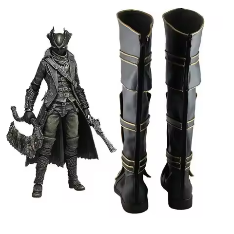 A;3\v,7'd/Anime Cosplay Shoes Bloodborne The Hunter Boots Halloween Party Costume Accessories Custom