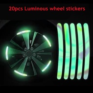 High quality 20pcs Reflective Colorful Car Wheel Hub Rim Stripe Tape Decal Sticker Decoration