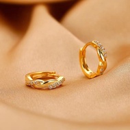 Subang Emas 916 / Anting-anting Emas 916 | Hoop Earring Point Diamond Twist Earrings gold 916