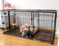 Dog Crates Cat Cage Kennel With Toilet Pet Indoor Fence Two-bedroom Anjing Kucing Pagar Rumah House 