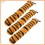 3pcs Tiger Plush Tail: Stuffed Animal Tail Costume Prop Cosplay Accessories For Striped Halloween Pa