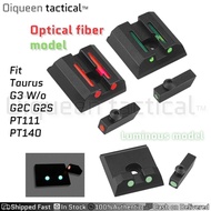 Oiqueen Luminous Sight Red/Green Fiber Optic Sight for Taurus G3 w/o G2C G2S PT111 PT140 Outdoor Hun