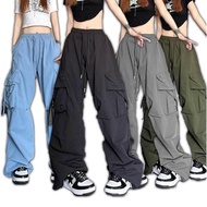 ✅【READY STOCK 】Beryl Women's Cargo Pants Wide Leg Straight Long Pants Big Pockets