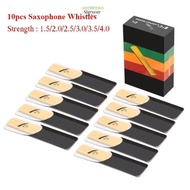 STARYSWAY Saxophone Whistle, Bb 10Pcs Clarinet Reed,  Strength Reed Alto Wind Instrument Accessories