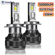 TIMEKEY 1Pc 200W Car LED Headlight H1 H8 H11 HB3 HB4 9005 9006 H4 H7 LED Lights 6000K 50000LM Auto L