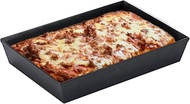 Kazozobi 14 x 10 x 2.5 inch Detroit Pizza Pan, Aluminized Non-Stick Sicilian Style Pizza Pan, Pre-Se