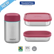 Tramontina By Me Bento Lunch Box/Thermal Food Jar/Food Box Utensil set/Tupperware, Stainless Steel
