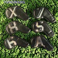 YONGWANG Golf Iron Covers 6 Clors Golf Fan Supplies Accessories PU Leather Men and Women Golfer Gift