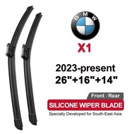 silicone car wiper for BMW X1 2023-present(U11)2022 2021 2020 2019 front rear Windshield Wiper Blade