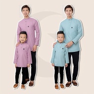 Kurta Dusty green / Dusty Purple Kurta Sedondon Kurta Dewasa dan Kurta Budak Kurta slim fit Kurta Ki
