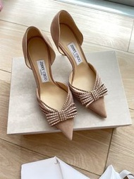 Jimmy choo crystal suede heels shoes 水晶 高踭鞋高跟