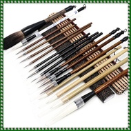 (CEUO) 18Pcs Chinese Calligraphy Brushes Set with Writing Paper Roll-Up Brush Holder Shanlian Hubi W
