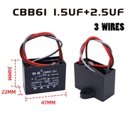 CBB61 CAPACITOR 1.5UF/2.5UF (3 WIRES) FOR CEILING FAN  f Fan Capasitor Motor Capacitor Fan 8uf cbb61 capacitor