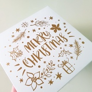 10 Pcs Mini Chiffon Cardboard Boxes Mini Cake Hampers Packaging Cake Box Size 20x20x8.5 cm "Gold Chr
