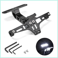 Universal Motorcycle License Plate Holder LED Lights Adjustable Rear Fender Yamaha Bws sniper155