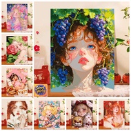 SY-frame-/32*40cm/40*50/50*60-Coloring by number painting WOMEN COLOR frame, brush, paint