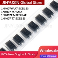 500pcs 1N4007W A7 SOD-123 1206 1N4007 SMA M7 1A 1N4007F M7F SMAF 1000V 1N4007 T7 SOD-123 0805 SMD di