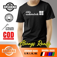 Kaos D&B Audio Audiotechnik Logo Perusahaan Musik Baju Distro Katun Combed 30s by Arsakha Clothing