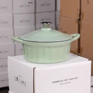 Enameled Cast Iron Soup Pot Stove Top Compatible Flat Bottom Dutch Oven Slow Cooker 22cm Gas Stove I