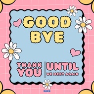 HACO | FAREWELL GOODBYE CARD | 7.5CM | BACK CARD | WISH CARD
