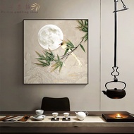 Perilla-New Chinese style Quiet Wind Full Moon Bamboo Leaves Magpie Scenery Posters Printed Canvas W