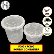 HIGH QUALITY FC190  FC90 ROUND CONTAINER 50PCS 8oz 4oz - Bekas Dadih jelly sambal kaya Bekas tebal
