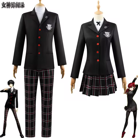 Persona 5 Kasumi Yoshizawa Cosplay Costume JK Uniform School Badge Suit Adult Girls Halloween Party 