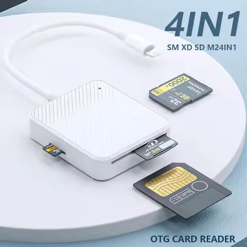 4 in 1 Memory Card Reader Adapter Type C Lightning Smart Media OTG M2 SD SM XD Card Reader For Andri