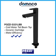 Pozzi G321LBB Matt Black Tall Basin Tap