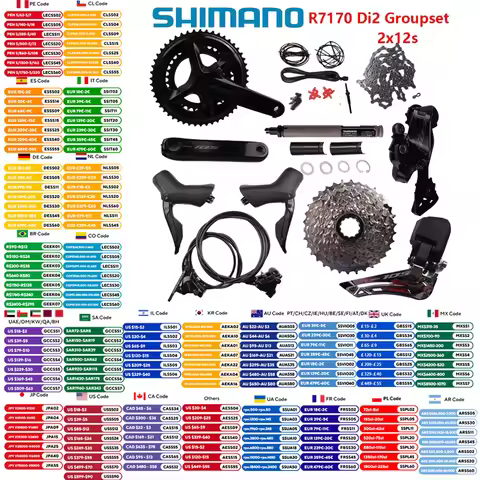 Shimano 105 Di2 Groupset R7170 12s Groupset R7170 Brake R7100 Crankset R7150 FD R7150 RD Original Sh