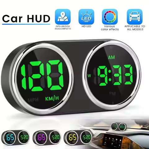GPS+Beidou Car HUD Head-Up Display Speedometer Digital MPH All Meter Vehicle Alarm Types KM/H Speed