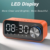 LED Mirror Alarm Clock Bluetooth Speaker FM Radio Wireless Subwoofer Music Player Desktop Clock Portable Bass Speaker