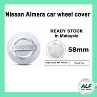 58mm Nissan Almera Wheel Hub Center Cap Rim Cover Silver Chrome Logo Replacement Exterior Accessorie
