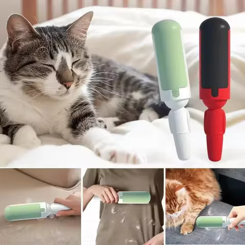 Pet Hair Remover Lint Rollers Dog Cat Fur Cleaning Brushes Clothes Hair Multi-purpose Sofa Sticker R