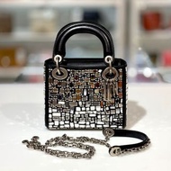 全新LADY DIOR MINI Mirror Mosaic in Black Lambskin M0598VWSC 黑色牛皮拼鏡面 #BRAND NEW #香榭站正品