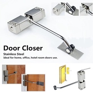 【CW】 20 40kg door lock 180 degree automatic installation spring door closer stainless steel adjustable surface door closer WF spot goods spot goods A gift gift Gift gift gift