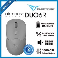 Alcatroz AirMouse Duo 6R BT5.4 / 2.4GHz Wireless Silent Mouse Rechargeable Battery 1600CPI