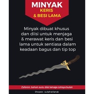 MINYAK KERIS untuk penjagaan keris, barang lama, barang antik, besi lama, cincin batu permata