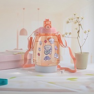 Cute Water Bottle with Straw. Water Bottle Sticker