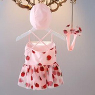 全城熱賣 - 100/4碼（90-100cm）X 草莓泳衣 - 兒童可愛連泳衣裝