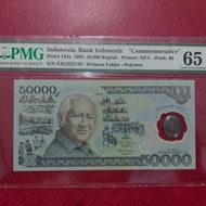 Indonesia 50000 rupiah commemorative 1993 polymer graded 65 EPQ pmg 39
