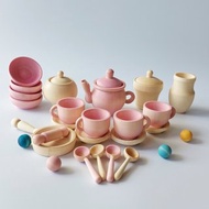 木製茶具蒙台梭利嬰兒玩具玩具廚房嬰兒禮物蒙台梭利木製玩具