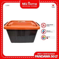 NFJ BOX PANDAWA Chocolate 50 Liter LARGE WHEELS Plastic Container Box