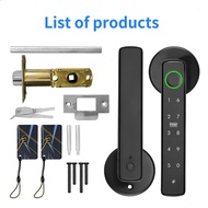 Tuya Bluetooth Smart Fingerprint Door Lock Door Handle Lock with Password Mechanical Key Suitable fo