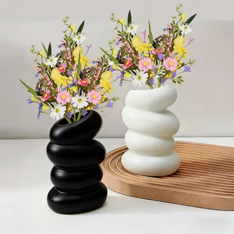 1pc Pebble Creative Vase, Light Luxury High-end Home Decoration With Flower Arrangement In Living Ro