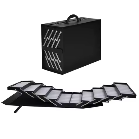 Coded lock Foldable Portable Eyeglass Eyewear Sunglasses Accordion Suitcase Display Extendable Brief