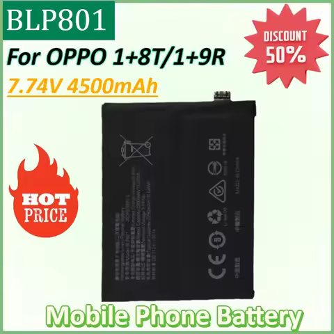 NEW BLP801 7.74V 4500mAh Mobile Phone Battery for OPPO OnePlus 8T 9R One Plus 9R 8T Batteries
