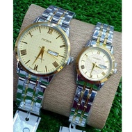 NEW ARRIVAL SPECIAL CITIZEN ANALOG STAINLESS STEEL WATCH SET FOR COUPLES