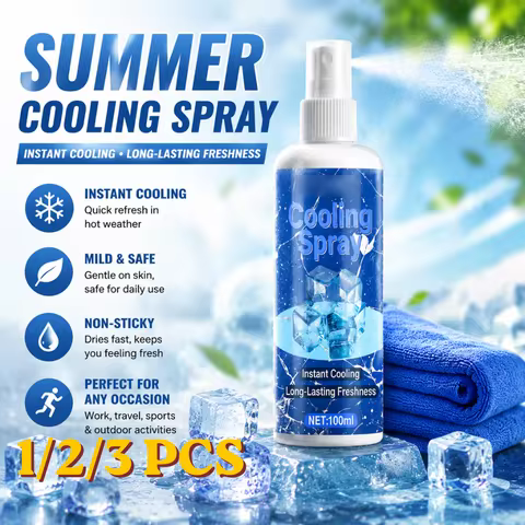 Summer Cooling Spray Body Refresh Mist Skin Friendly Non Sticky Formula For Outdoor Activities Trave
